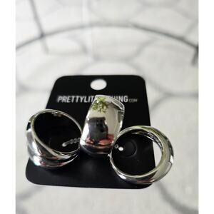 💘 Pick 3 For $15 PrettyLittleThing Silver Ring Trio Set M/L 8/9